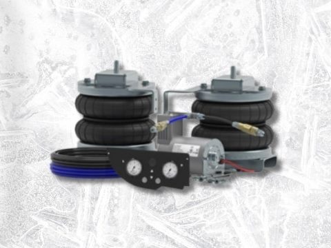 Kit de suspensions pneumatiques 6″ à double soufflets avec compresseur et manomètres